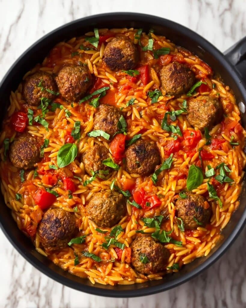 Meatball Orzo Skillet Recipe