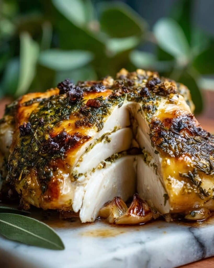 Roasted Chicken with Dijon, Buttermilk, and Herb Breadcrumb Coating Recipe