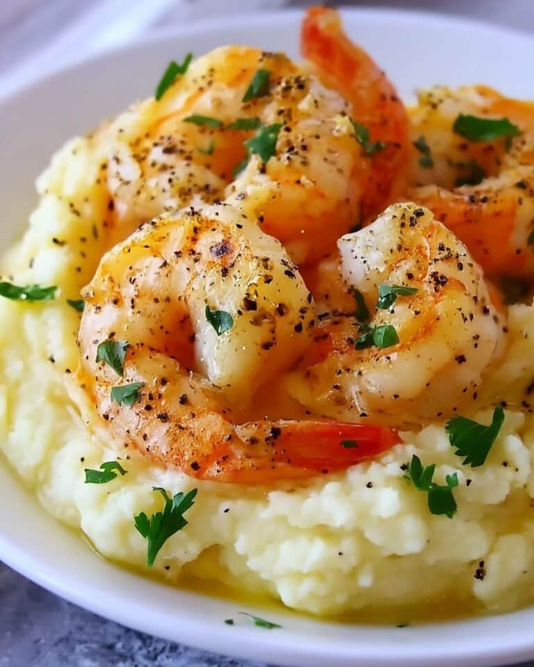 Garlic Butter Shrimp with Creamy Mashed Potatoes Recipe