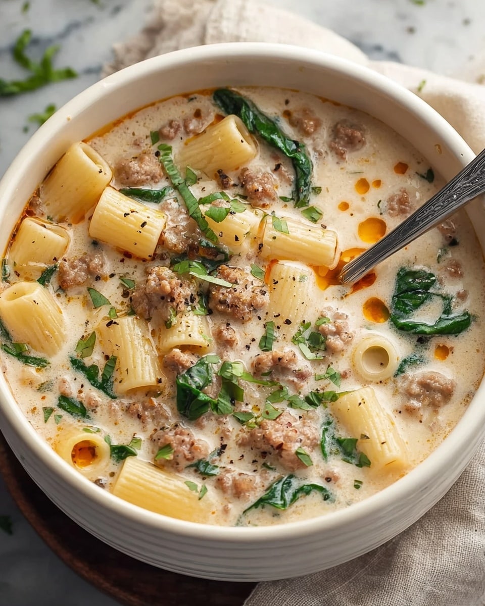 Creamy Parmesan Italian Sausage Ditalini Soup Recipe