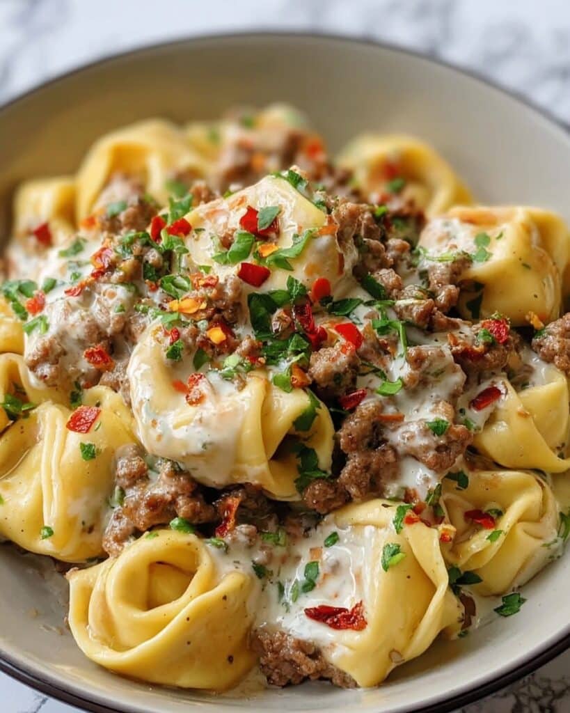 Philly Cheesesteak Tortellini Pasta Recipe