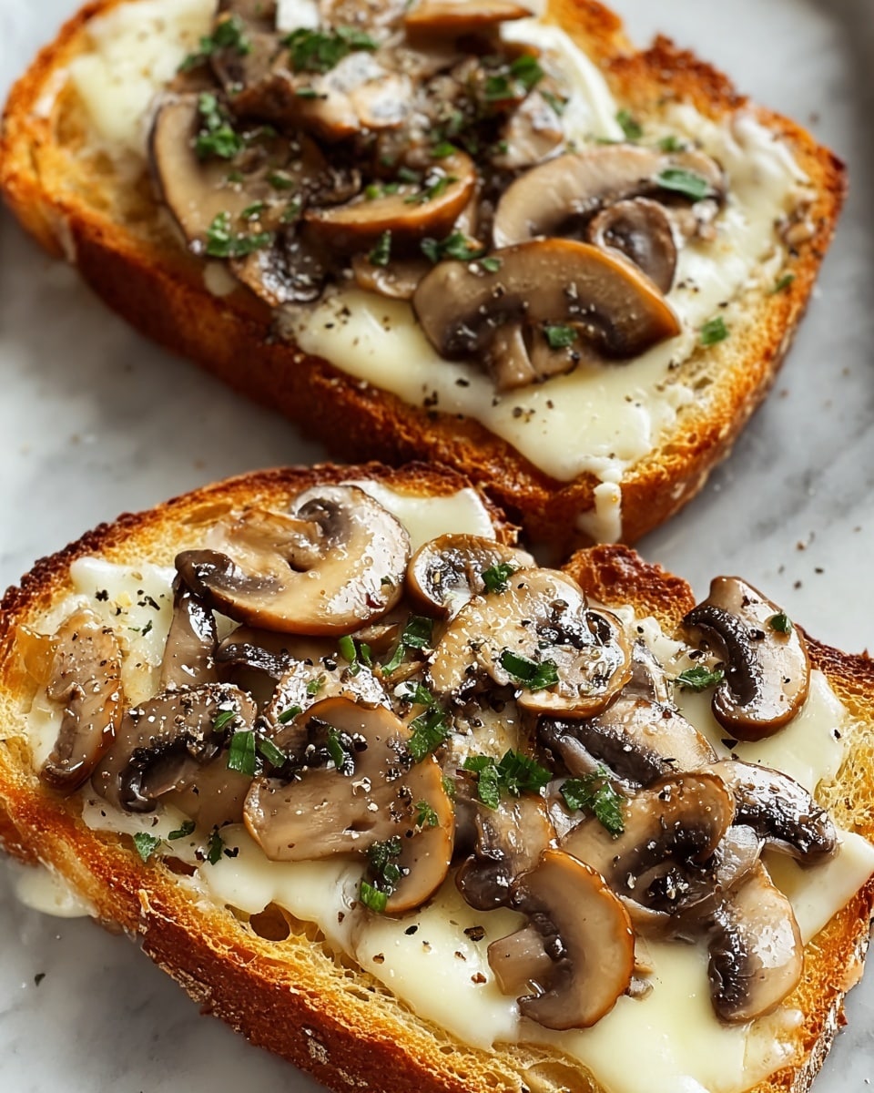 Gourmet Cheesy Mushroom and Garlic Toasts Recipe
