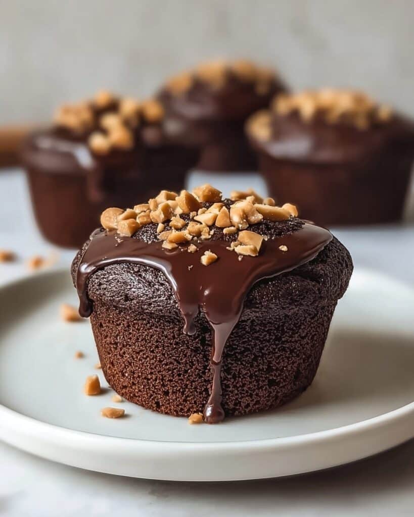Mini Flourless Peanut Butter Chocolate Cakes Recipe