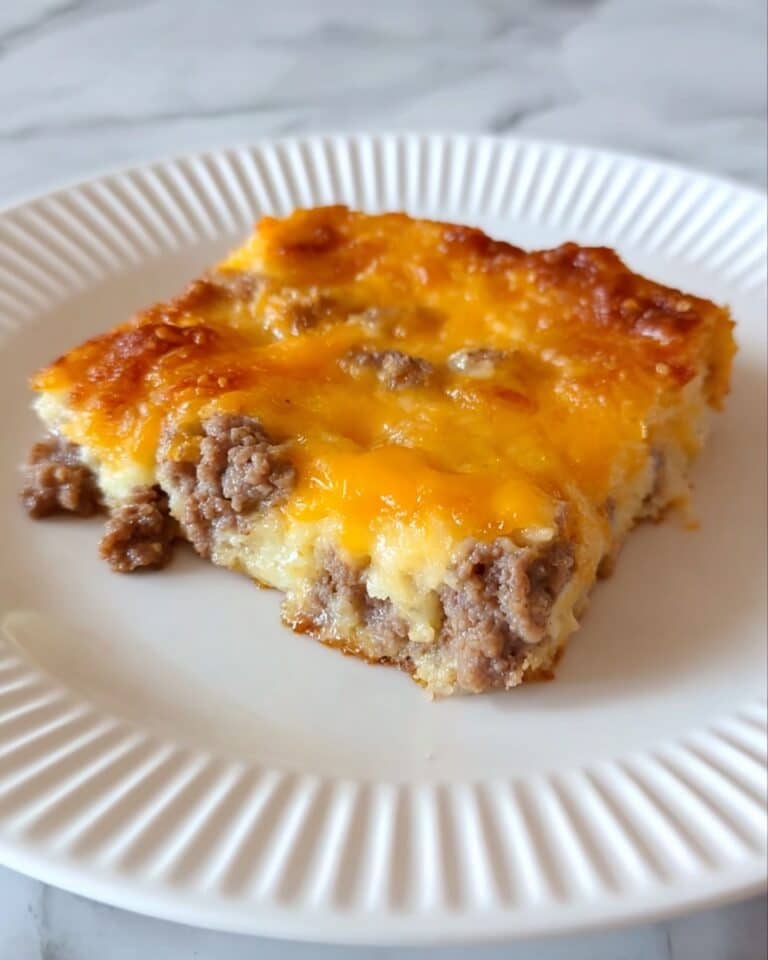 Breakfast Casserole with Crescent Rolls, Sausage, and Cheddar Recipe