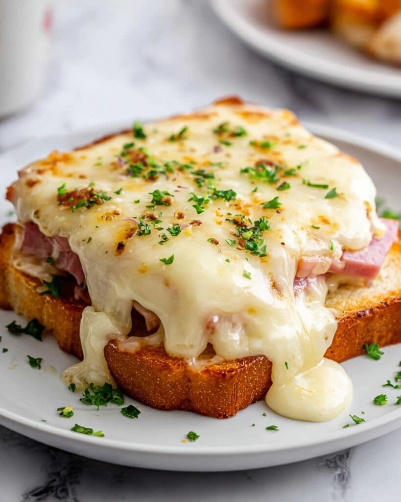 Classic Croque Monsieur baked with Gruyère, ham, and creamy béchamel Recipe