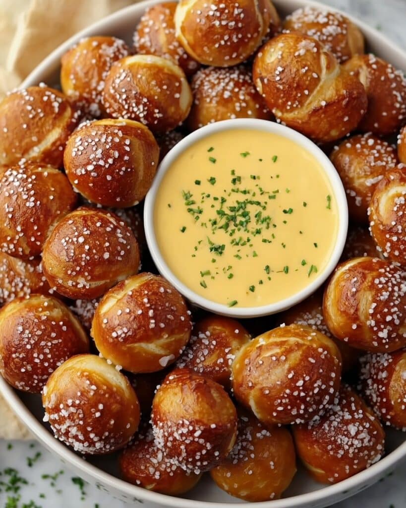 Soft Pretzel Bites with Vegan Cheese Sauce Recipe