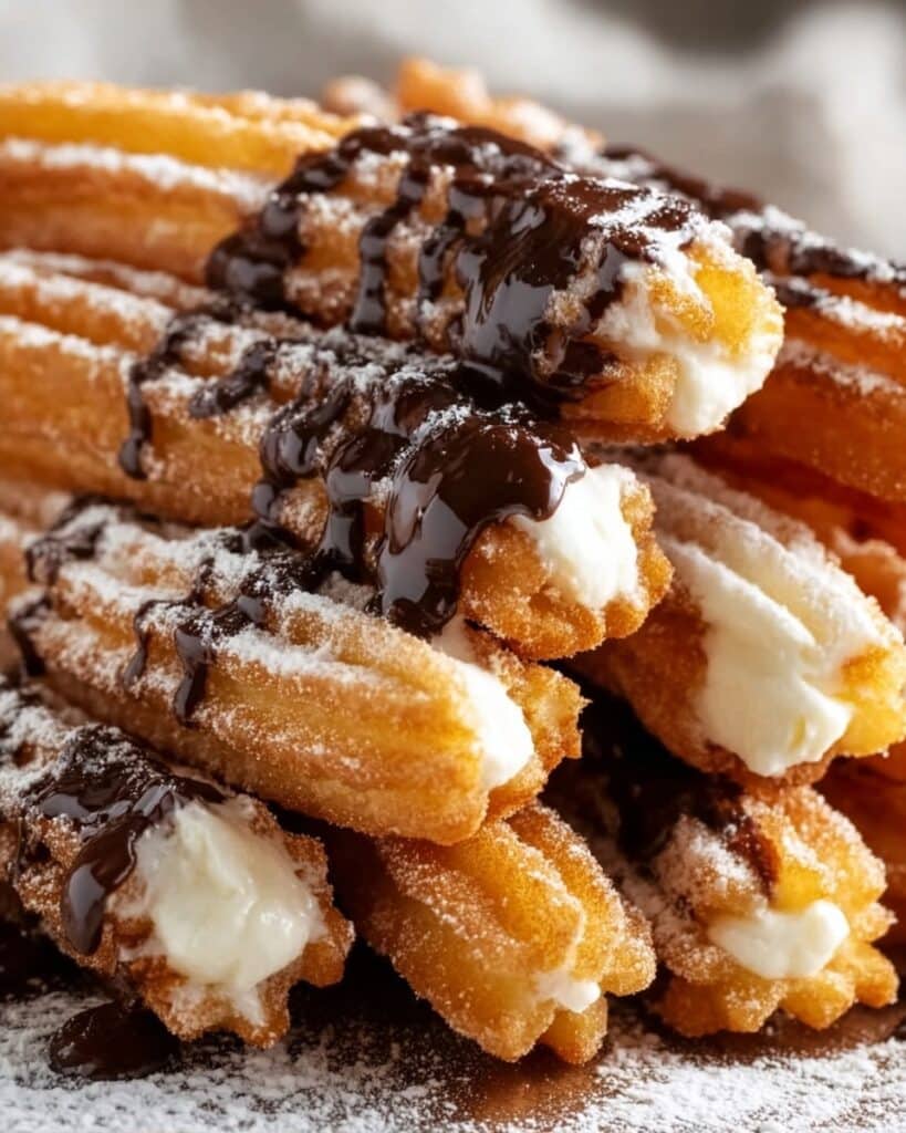 Cookie Dough Cheesecake-Stuffed Churros Recipe