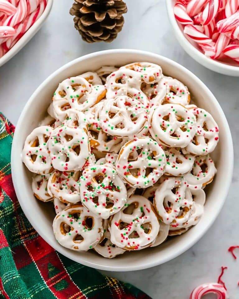 White Chocolate Pretzels with Strawberry, Almond, and Sea Salt Toppings Recipe