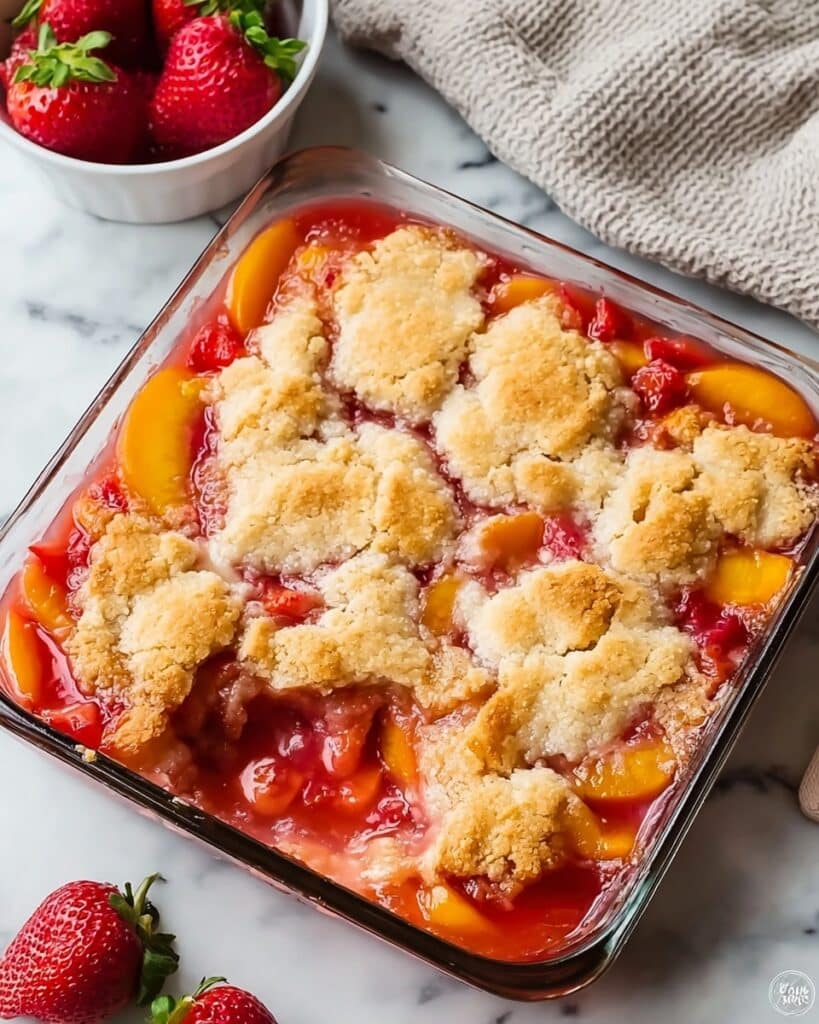 Homemade Strawberry Peach Cobbler Recipe