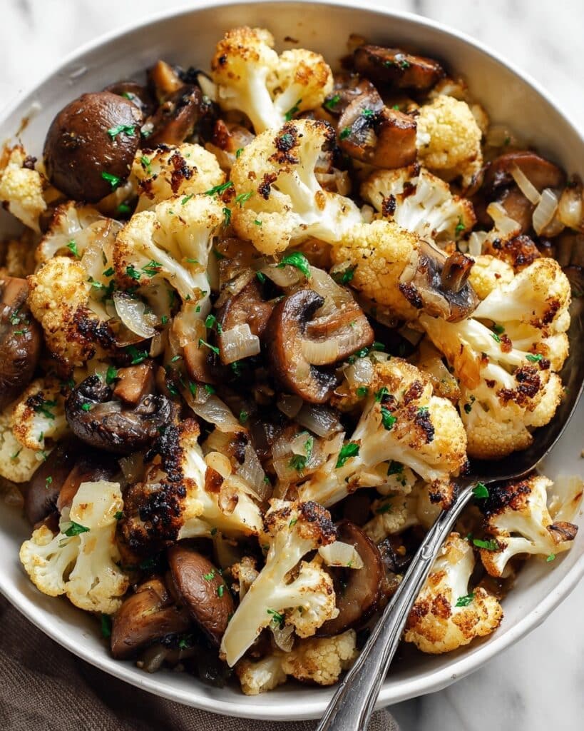 Garlic Cauliflower and Mushrooms Recipe