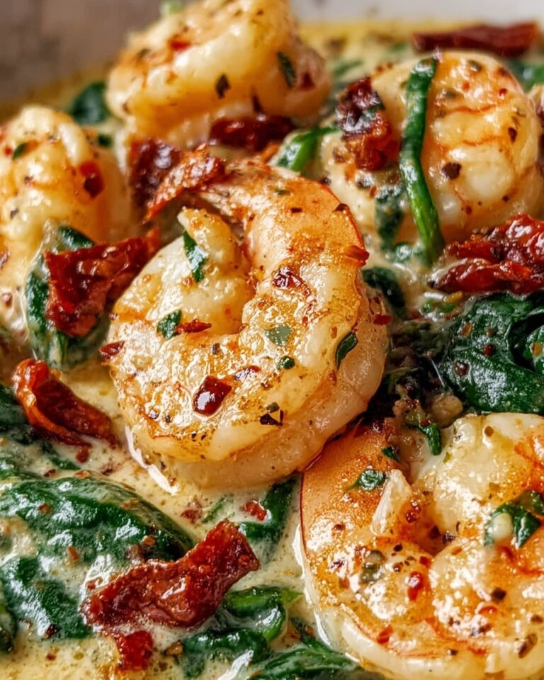 Creamy Sun-Dried Tomato Shrimp with Spinach Pasta Recipe