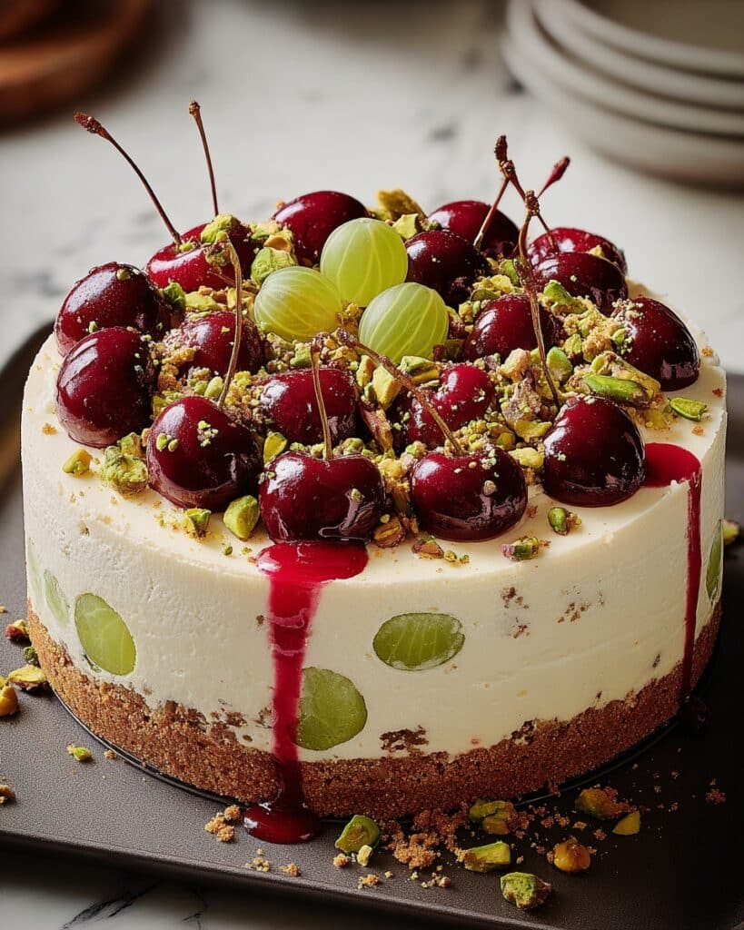 Luscious Lemon-Lime Cherry Pistachio Cheesecake Recipe